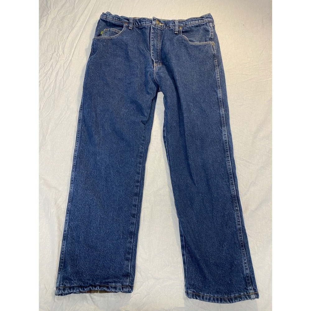 Cabela's Flannel Lined Jeans Mens 40x30 Blue Denim Work Outdoor Pants